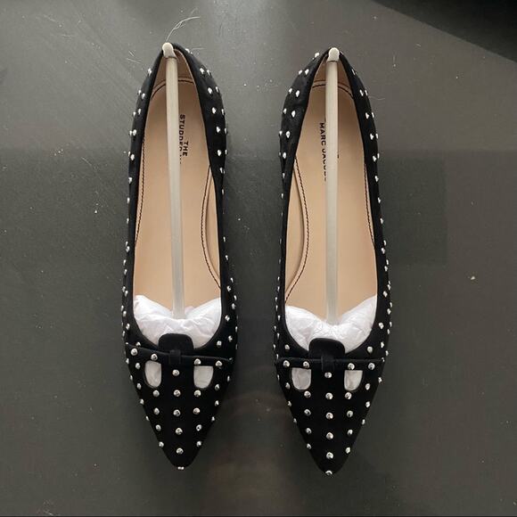 MARC JACOBS The Studded Mouse Signature Suede Ballet Flats Shoes - Picture 7 of 15